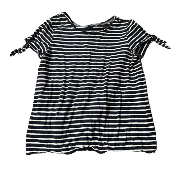 Nautica Tops - Nautica women's large blue and white striped nautical shirt